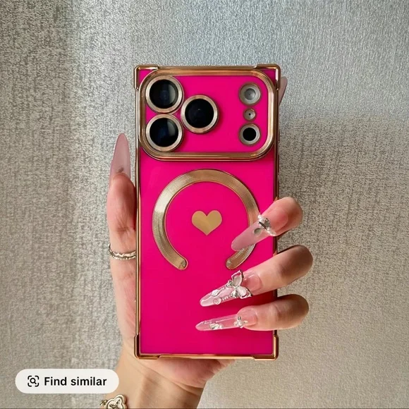 iPhone 16 Pro Max MagSafe Pink and Gold Phone Case NEW - Picture 2 of 3